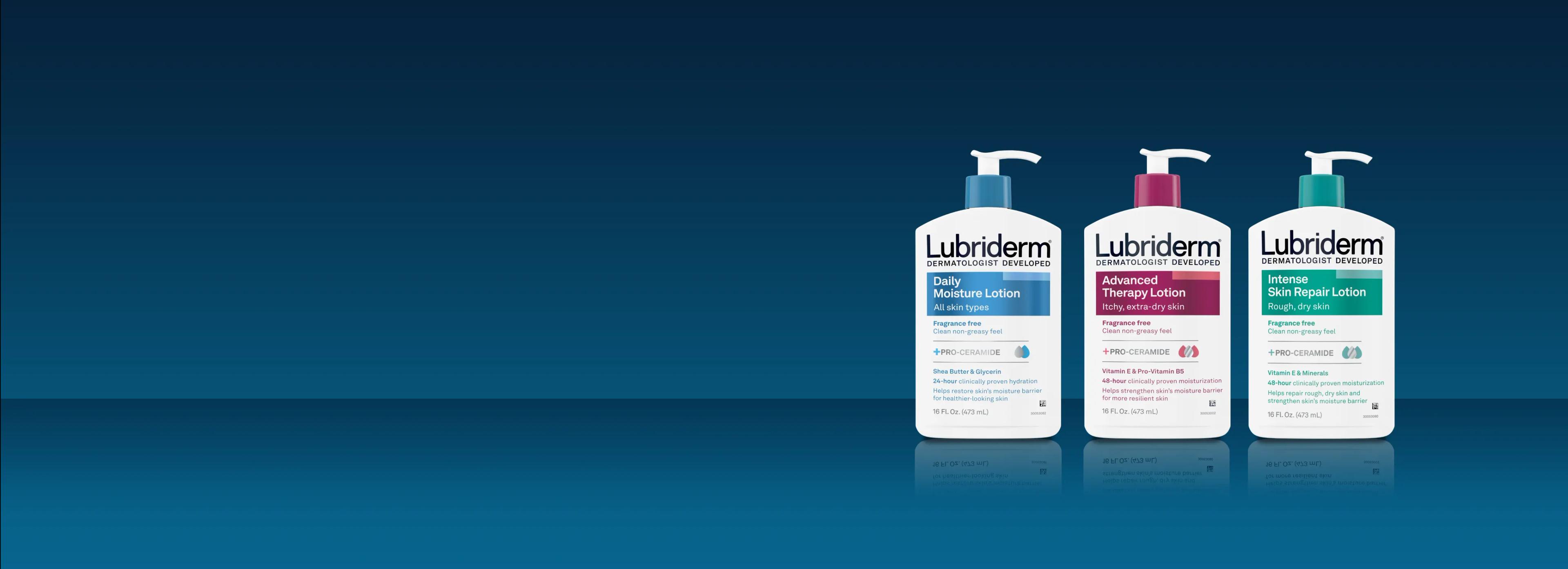 Three lubriderm products