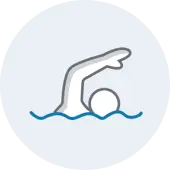Swimming can be damaging to skin icon